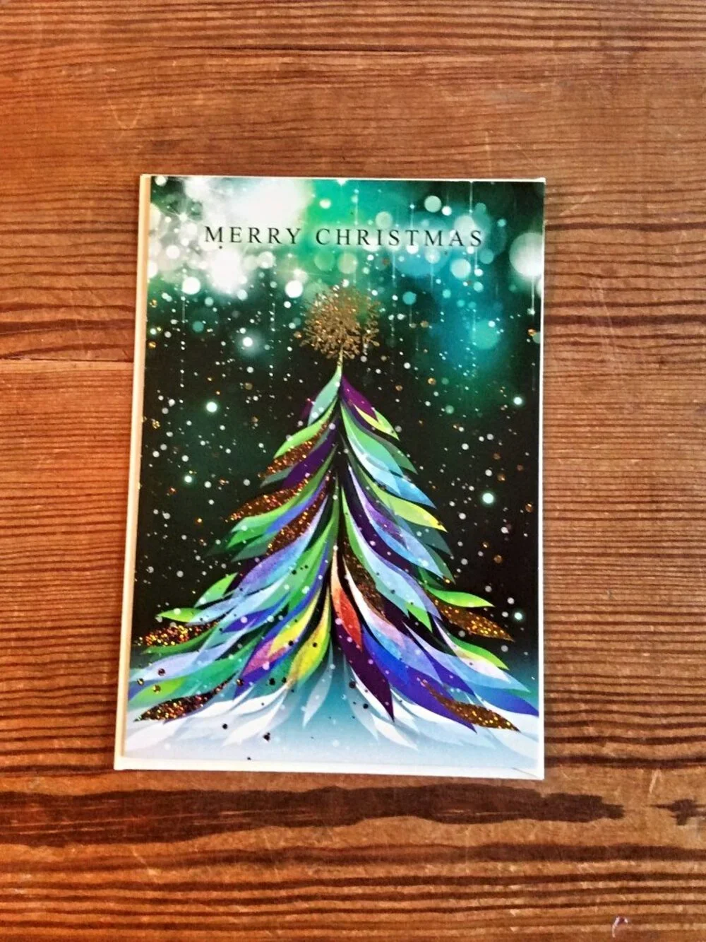 Leanin' Tree Christmas Cards Set of 6 Colorful Christmas Tree Design w/ Envelope